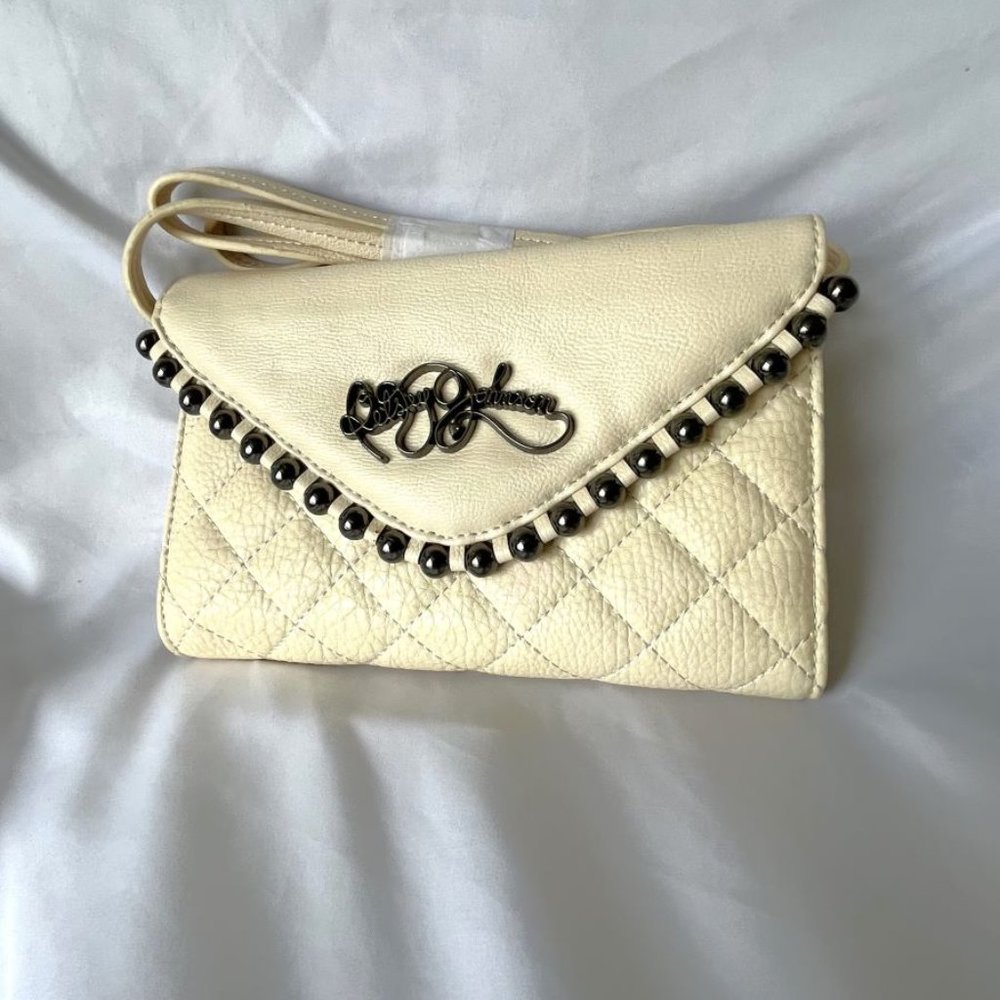 Betsey Johnson Ball and Chain Cream Clutch Wallet - NEW